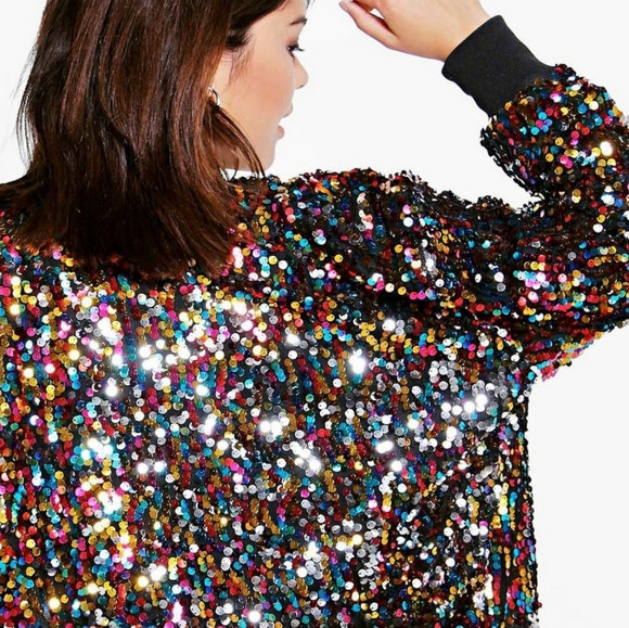 rainbow glitter jacket